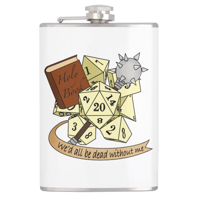 Cleric Dice Design Flask (Front)