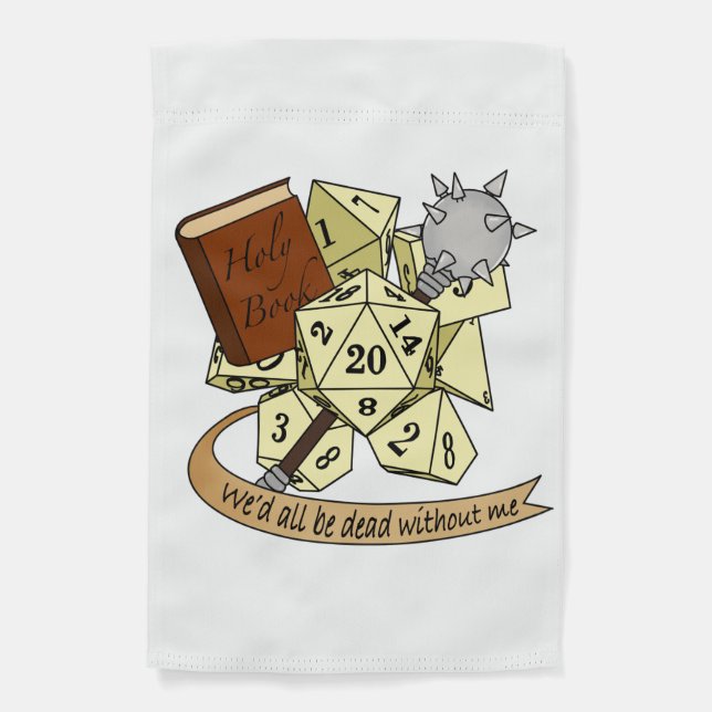 Cleric Dice Design Garden Flag (Front)
