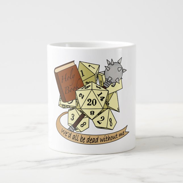Cleric Dice Design Giant Coffee Mug (Front)