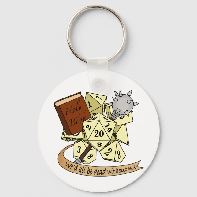 Cleric Dice Design Keychain (Front)