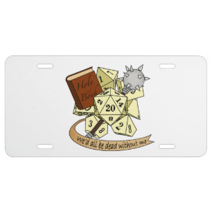 Cleric Dice Design License Plate