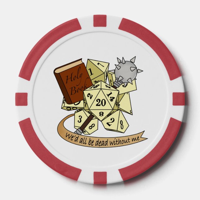 Cleric Dice Design Poker Chips (Front)