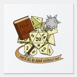 Cleric Dice Design Sign