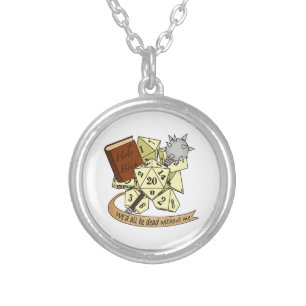 Cleric Dice Design Silver Plated Necklace