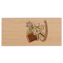 Cleric Dice Design Wood Flash Drive
