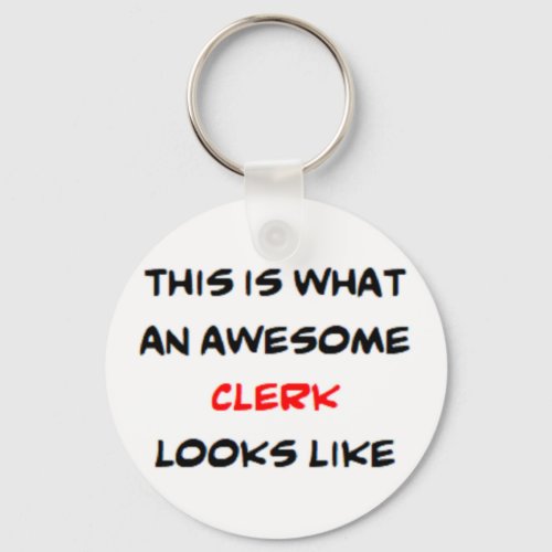 clerk awesome keychain