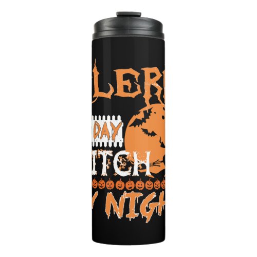Clerk By Day Witch By Night Halloween Thermal Tumbler