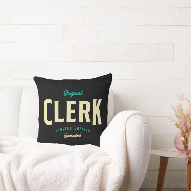 Clerk Funny Job Title Profession  Throw Pillow (Couch)