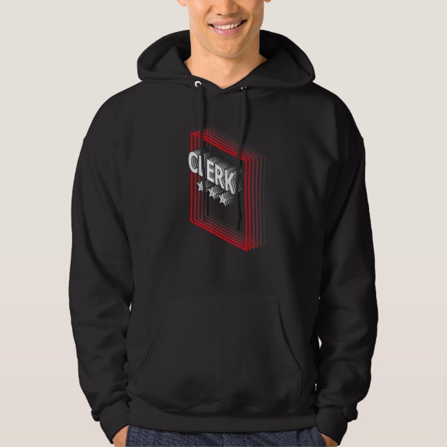 Clerk Job Title Appreciation Retro Hoodie (Front)