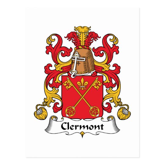 Clermont Family Crest Postcard | Zazzle.com