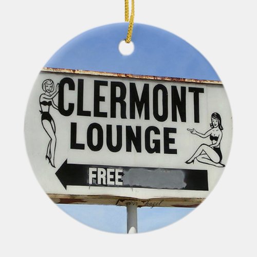 Clermont Lounge Atlanta Georgia Merry Christmas Ceramic Ornament