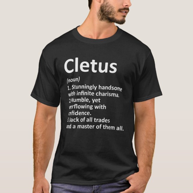 CLETUS Definition Personalized Name Funny Birthday T-Shirt (Front)