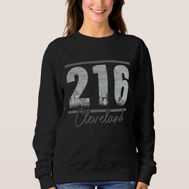 Cleveland 216 Area Code Skyline Ohio Vintage Sweatshirt (Front)