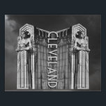 Cleveland Art Deco Bridge Statue Faux Canvas Print<br><div class="desc">Cleveland Art Deco Bridge Statue</div>