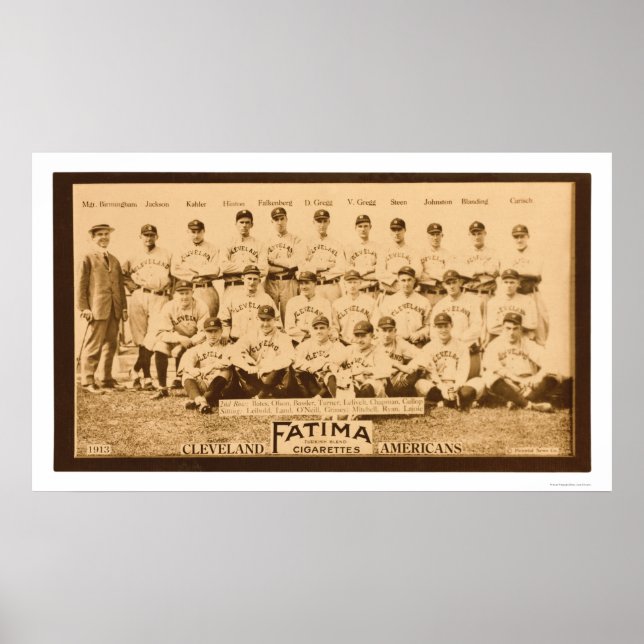Cleveland Baseball Team 1913 Poster (Front)
