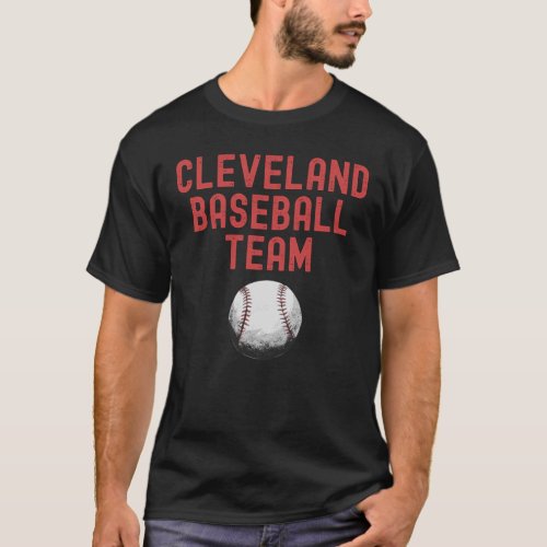 Cleveland Baseball Team Ohio Retro Vintage Distres T_Shirt