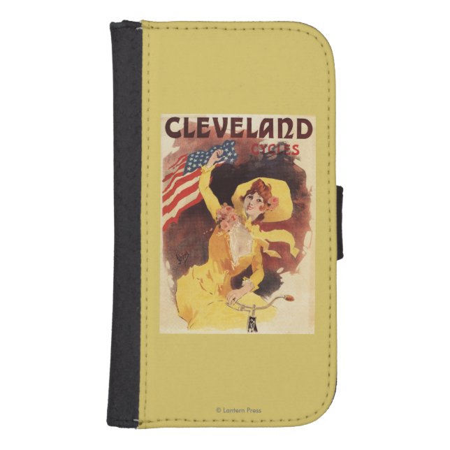 Cleveland Bicycles American Girl in Yellow Samsung Galaxy Wallet Case (Front)