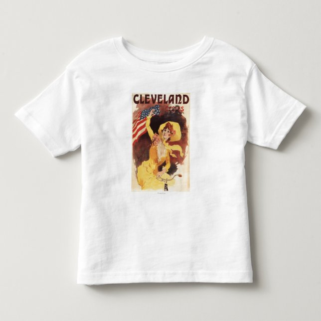 Cleveland Bicycles American Girl in Yellow Toddler T-shirt (Front)