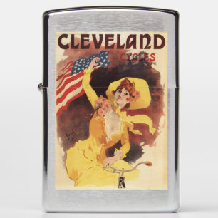 Cleveland Bicycles American Girl in Yellow Zippo Lighter