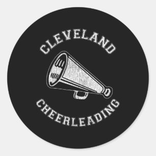 Cleveland Cheer Distressed Retro 90's Cheerleader Classic Round Sticker