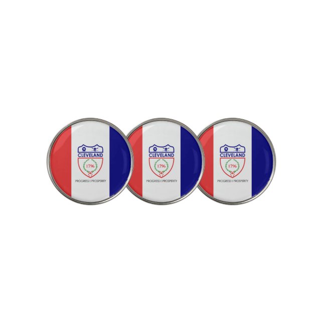 Cleveland city flag golf ball marker (3 Up)