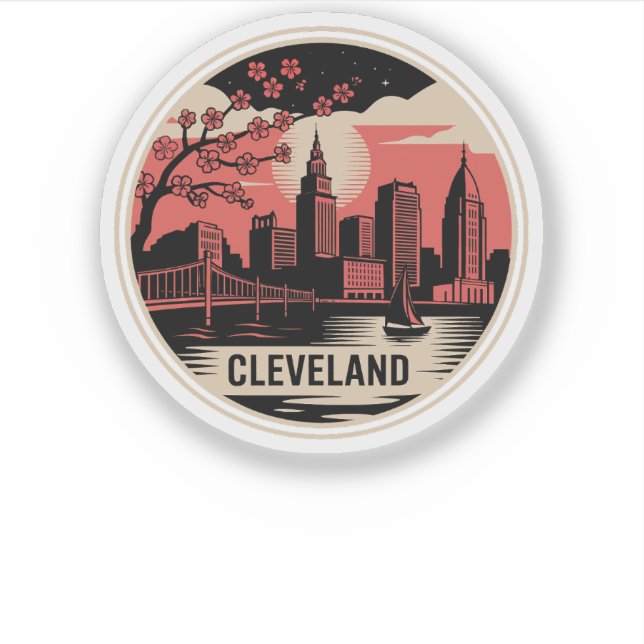 Cleveland City Ohio USA Sticker (Front)