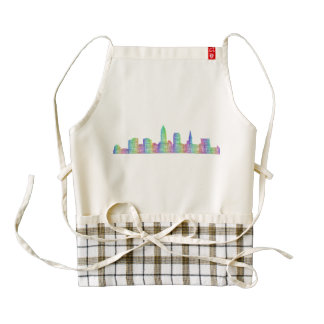Cleveland city skyline zazzle HEART apron