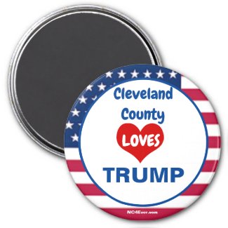 Cleveland County LOVES TRUMP Patriotic magnet
