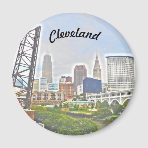 Cleveland Essence  River Bank View Magnet