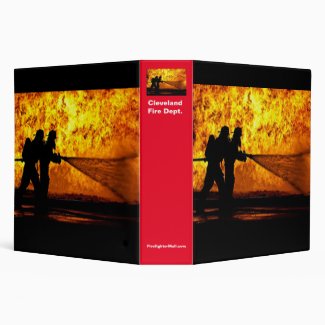 Cleveland Fire Dept Flames 3 Ring Binder