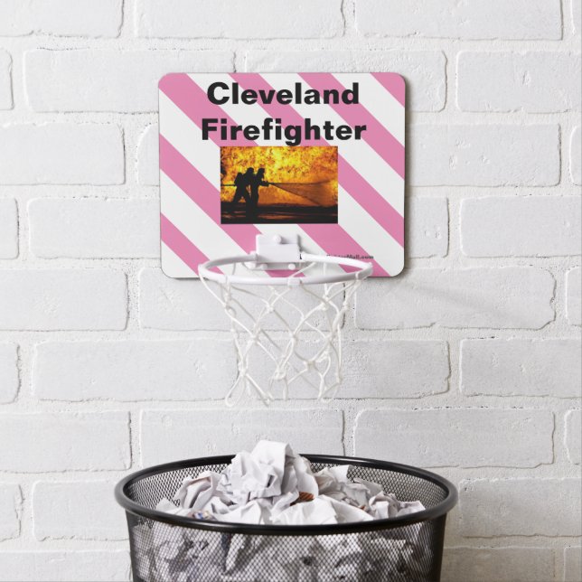 Cleveland Firefighter Flames Mini Basketball Hoop (In Situ)