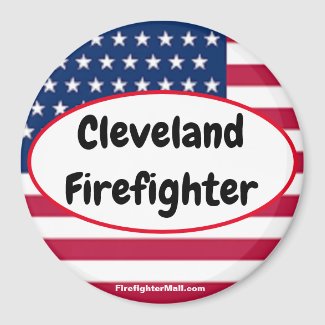 Cleveland Firefighter patriotic magnet