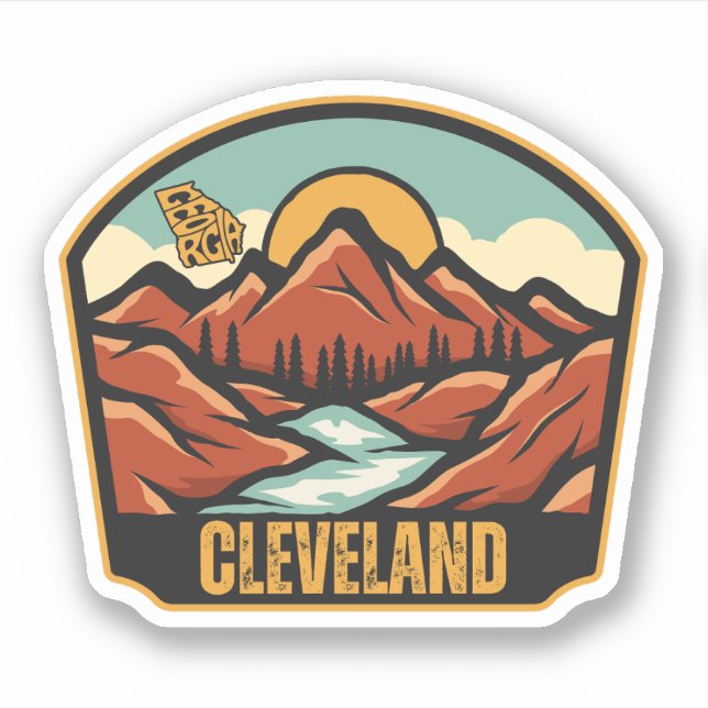 Cleveland, Georgia Sticker (Front)