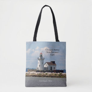 Cleveland Harbor Entrance Light all over tote bag