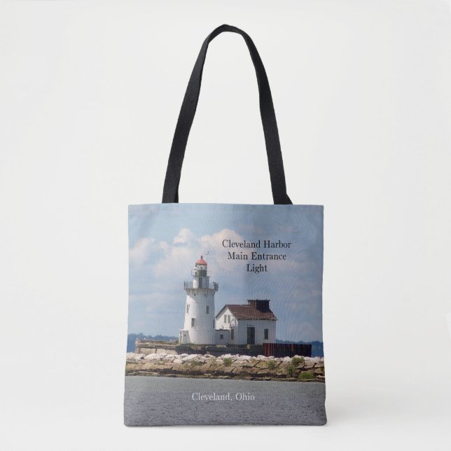 Cleveland Harbor Entrance Light all over tote bag (Front)
