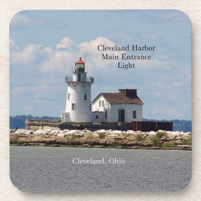 Cleveland Harbor Main Entrance Light coasters (Front)