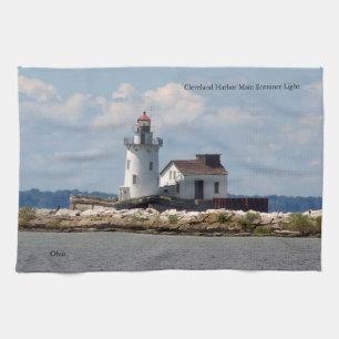 Cleveland Harbor Main Entrance Light Kitchen Towel