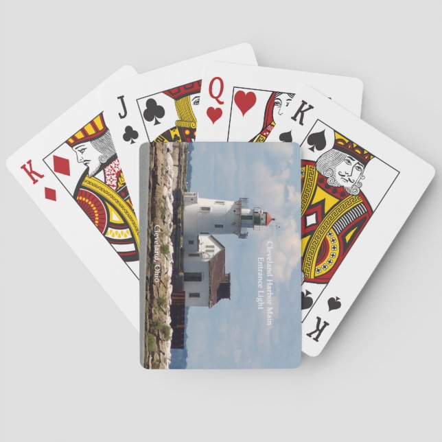 Cleveland Harbor Main Entrance Light playing cards (Back)