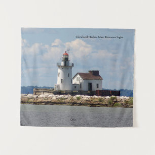 Cleveland Harbor Main Entrance Light Tapestry