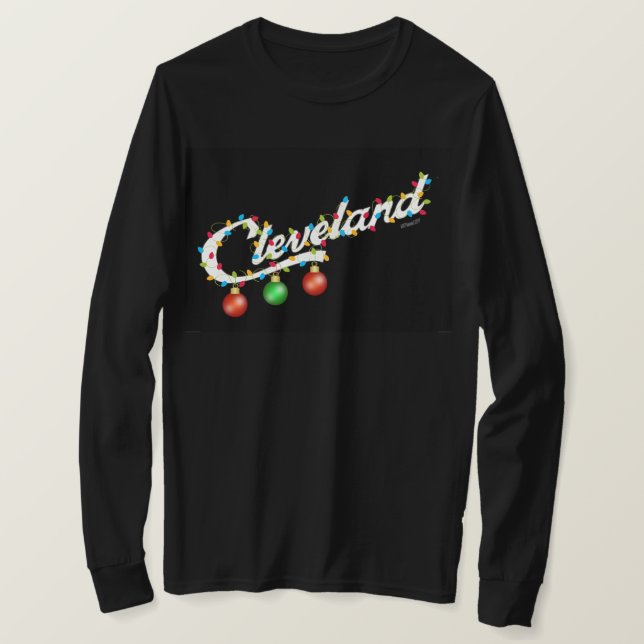 Cleveland Holiday Lights Sweatshirt T-Shirt (Design Front)