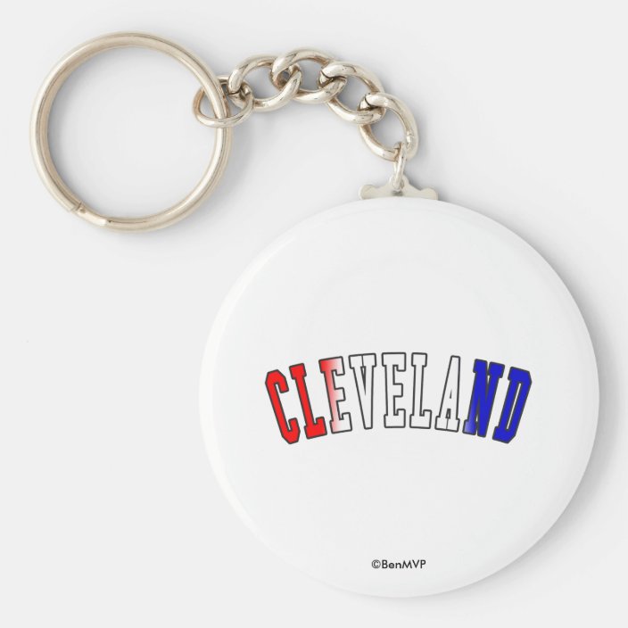 Cleveland in Ohio State Flag Colors Key Chain