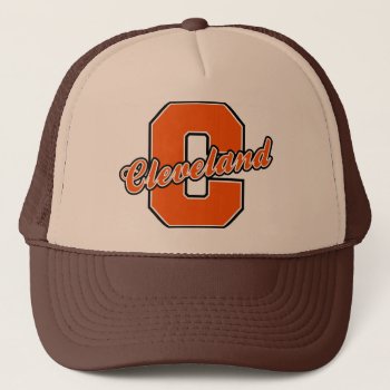 Cleveland Letter Trucker Hat by TurnRight at Zazzle