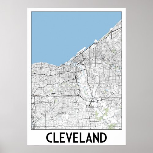 Cleveland map poster