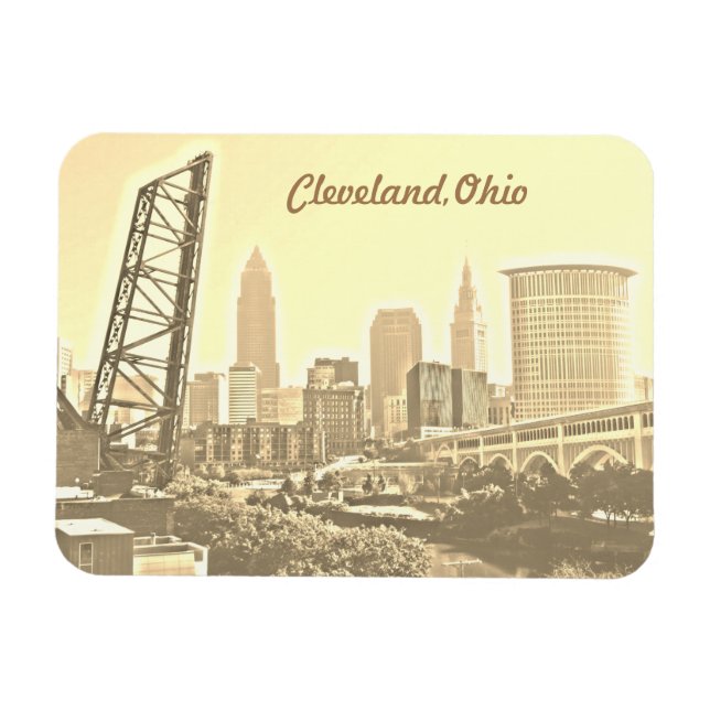 Cleveland Morning Gold Magnet (Horizontal)