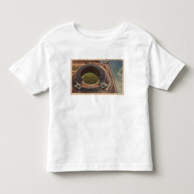 Cleveland, OH - Aerial of Municipal Baseball Toddler T-shirt (Front)