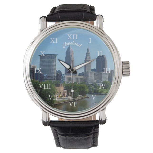 Cleveland, OH Classic River Skyline Watch (Front)
