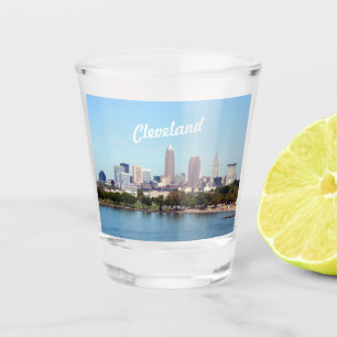 Cleveland OH Lake Skyline Shot Glass