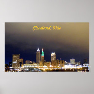 Cleveland, OH Million Dollar View Poster (Green)