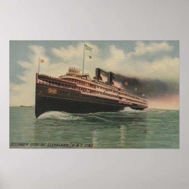 Cleveland, OH - Steamer City of Cleveland Poster (Front)