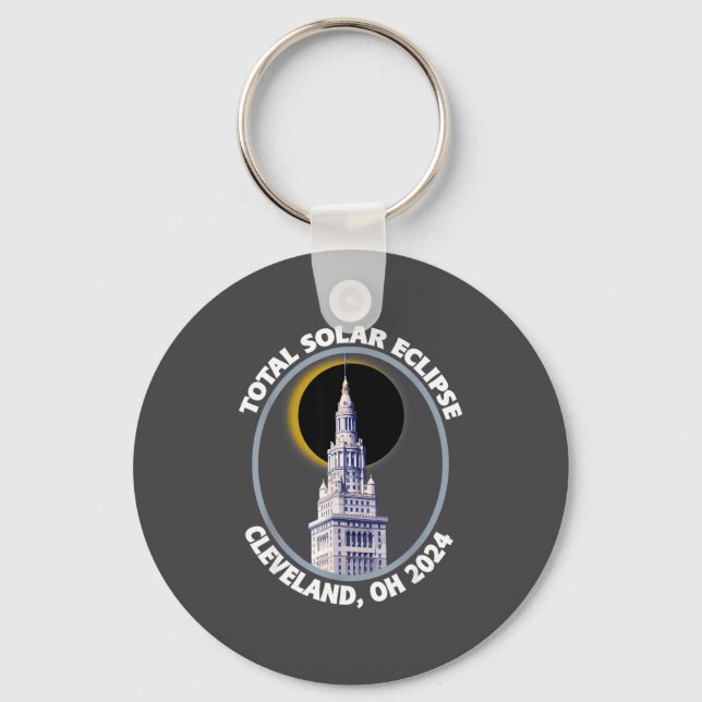 Cleveland Ohio 2024 Total Solar Eclipse Path Of To Keychain (Front)